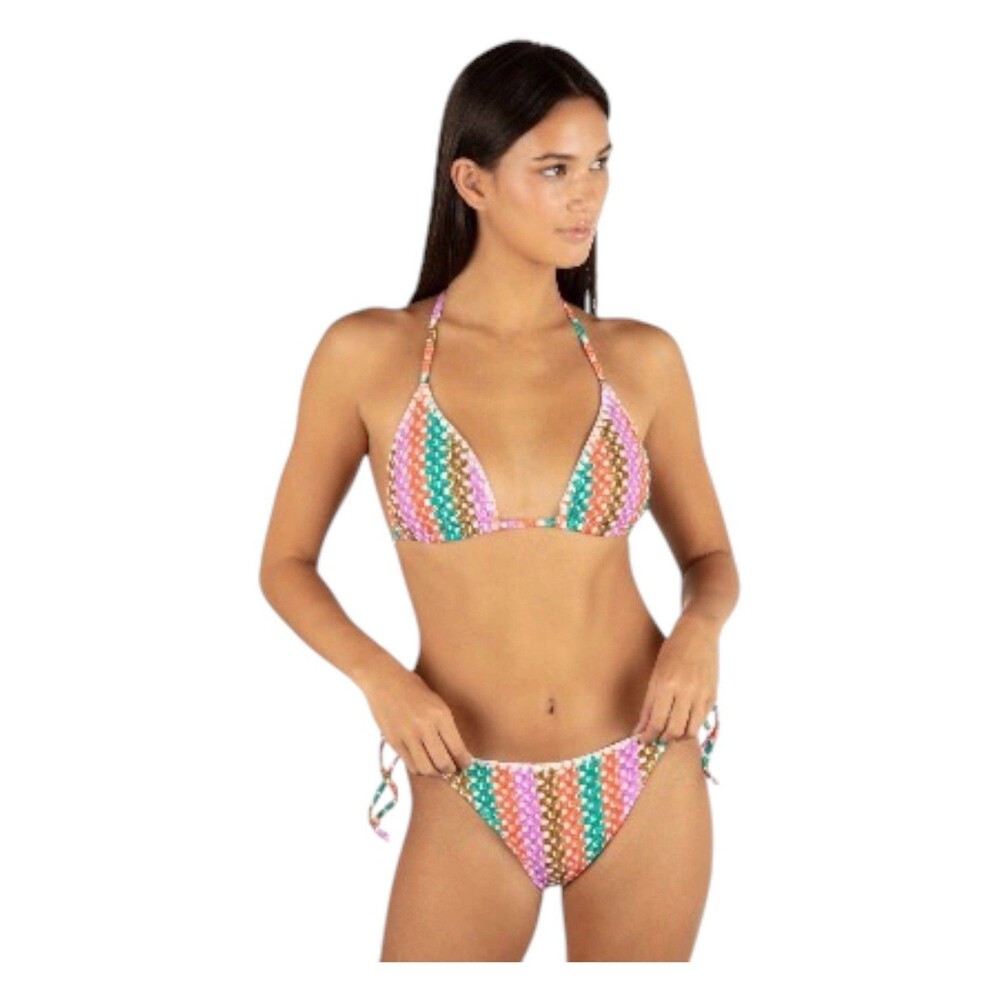 Hurley Juniors' Printed Crochet Triangle Bikini Set 2pc SIZE XL NWT $100